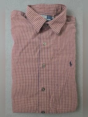 Polo Ralph Lauren Marlowe 100% Cotton Plaid Button Up Men's XL Vintage 90's